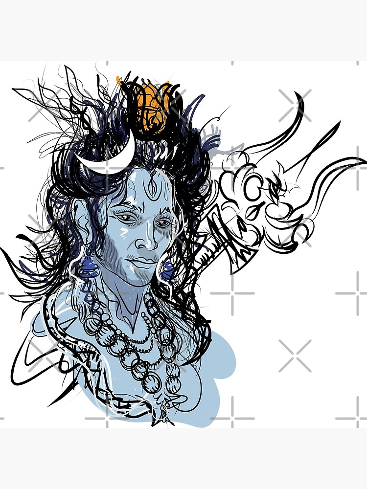 A sketch of Lord Shiva I made, hope y'all like it!!! : r/hinduism