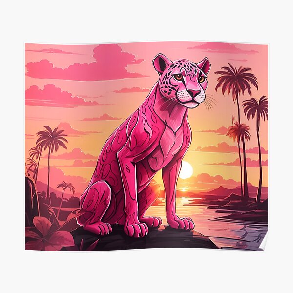 the pink business panther Art Print by nourbook