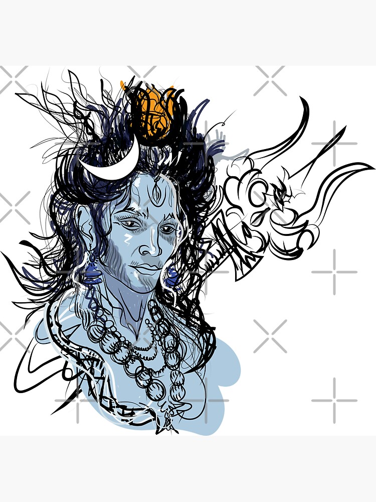 Lord shiva sketch art t-shirt lord shiva art by kartick dutta Magnet