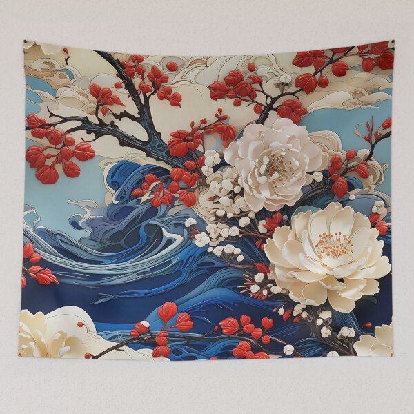 Item preview, Japanese Satsuma Ceramic Tile Design III: Eternal Blossom - A Satsuma Tapestry. designed and sold by stevepmp.