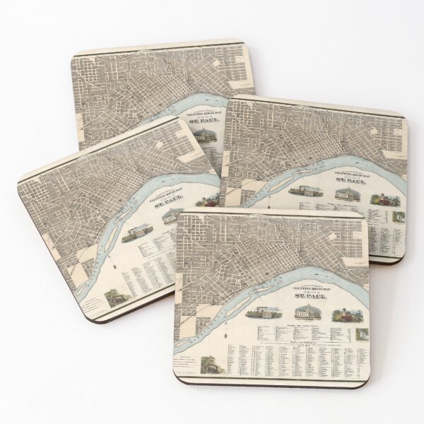 Item preview, Vintage Map of St. Paul Minnesota (1869) designed and sold by BravuraMedia.