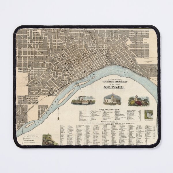 Item preview, Vintage Map of St. Paul Minnesota (1869) designed and sold by BravuraMedia.