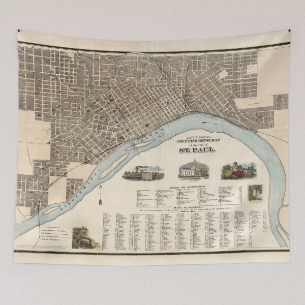 Item preview, Vintage Map of St. Paul Minnesota (1869) designed and sold by BravuraMedia.
