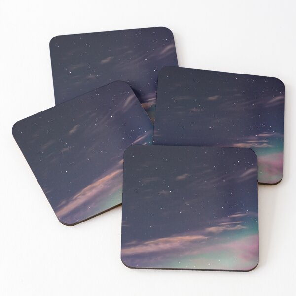 Item preview, Starry Night Sky with Pink Clouds and Aurora designed and sold by Amy Mitchell.