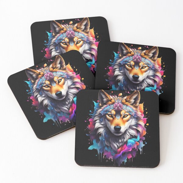 Item preview, Colorful Wolf Face designed and sold by Win Hardy.