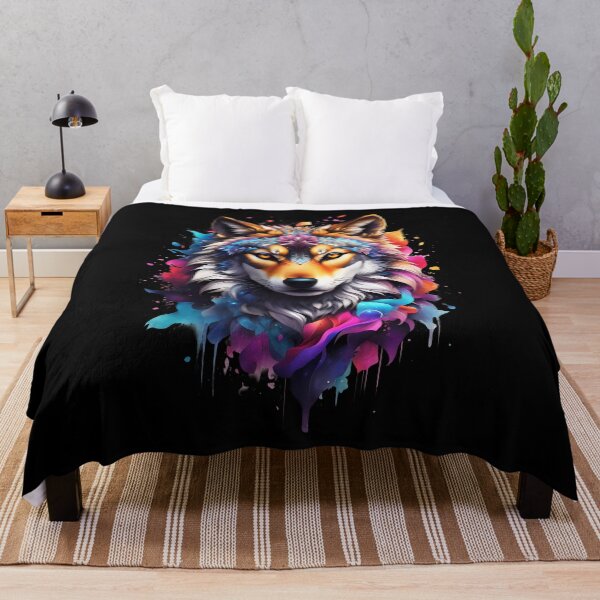 Item preview, Colorful Wolf Face designed and sold by Win Hardy.