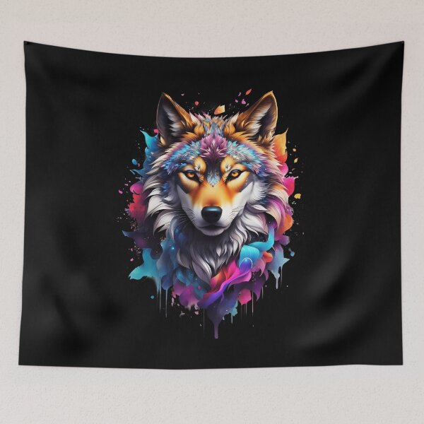 Item preview, Colorful Wolf Face designed and sold by Win Hardy.