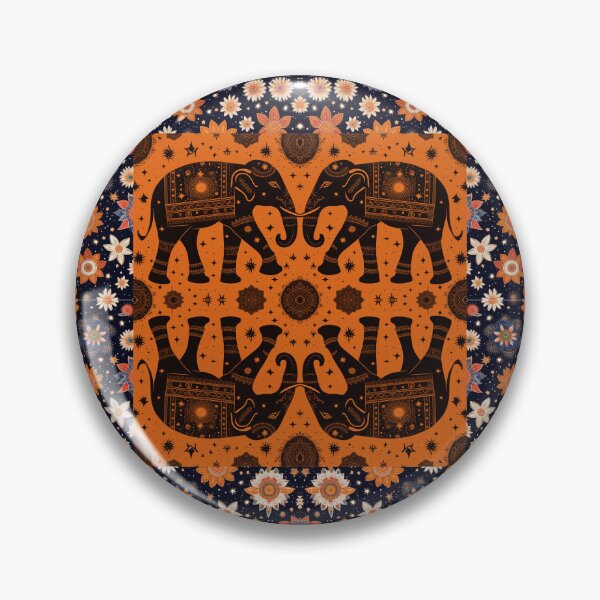 Item preview, India dessin with flowers and elephants designed and sold by Wilfried van Dokkumburg.