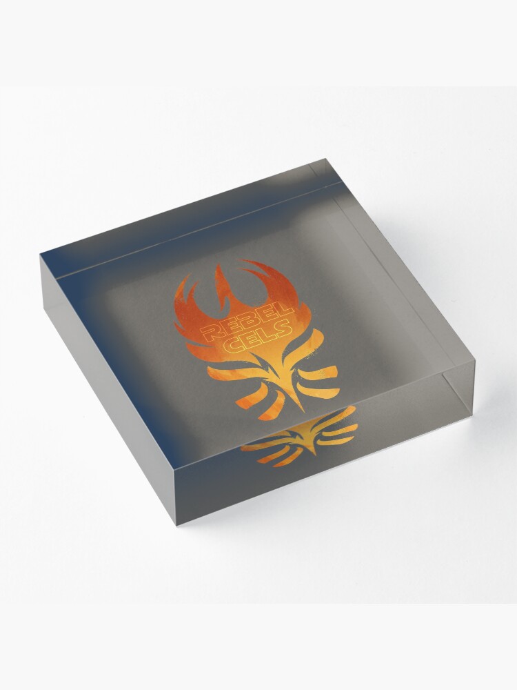 Alternate view of The Rebels Podcast Phoenix Flame Acrylic Block