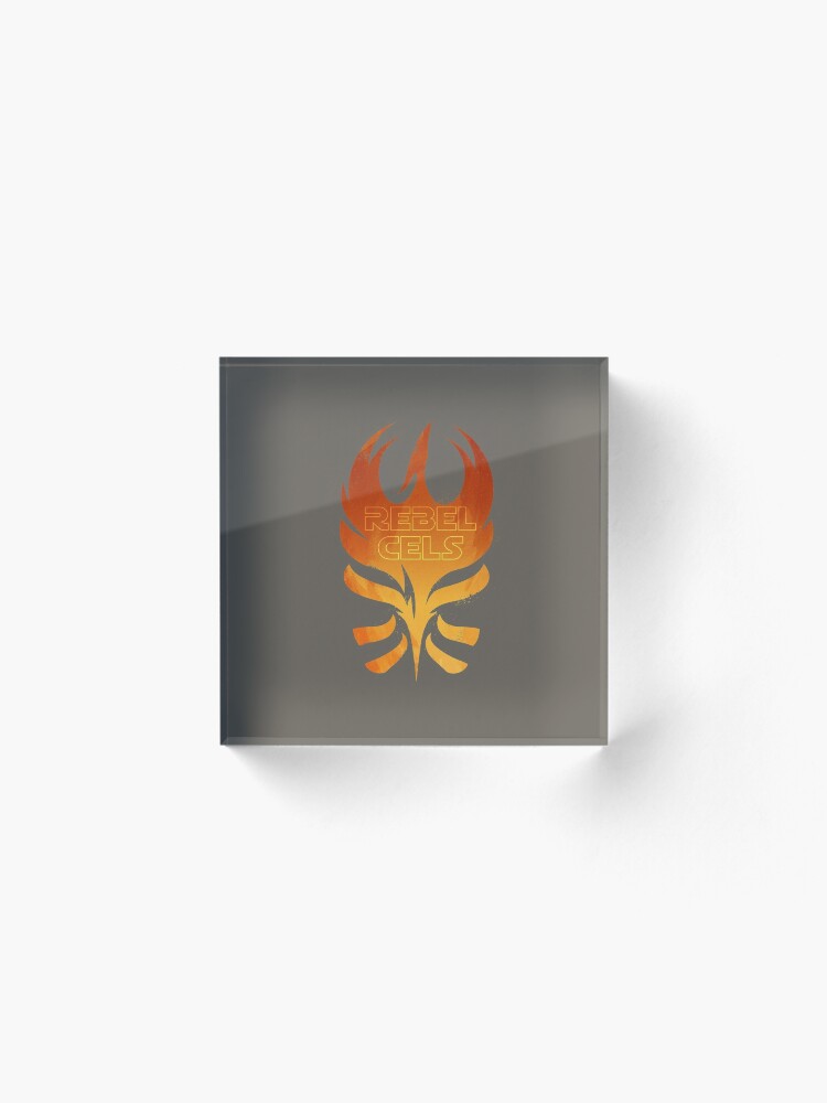 Alternate view of The Rebels Podcast Phoenix Flame Acrylic Block