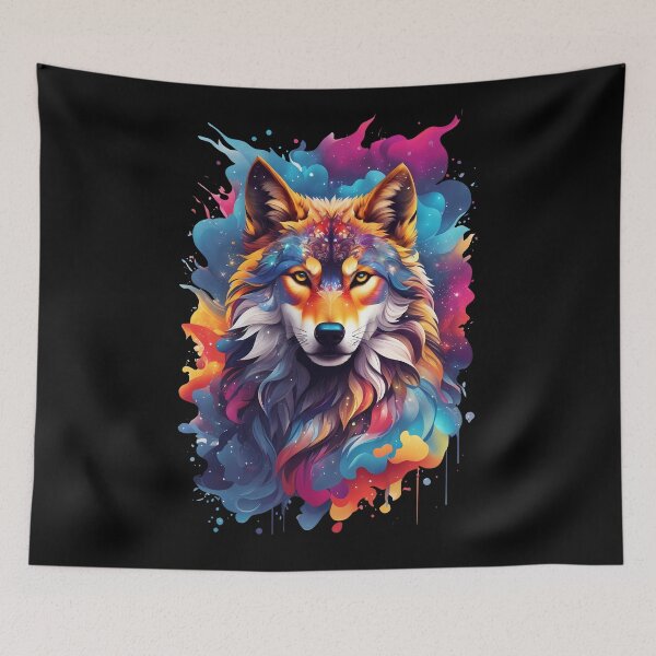 Item preview, Colorful Wolf Face designed and sold by Win Hardy.