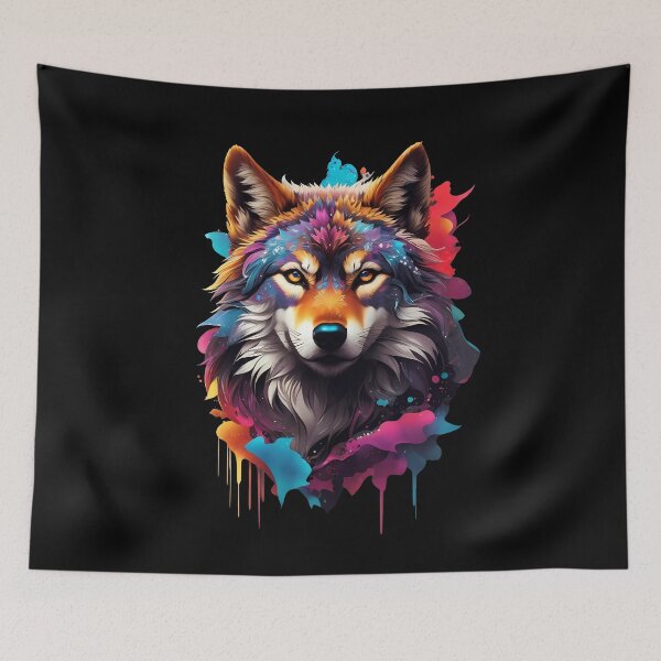 Item preview, Colorful Wolf Face designed and sold by Win Hardy.