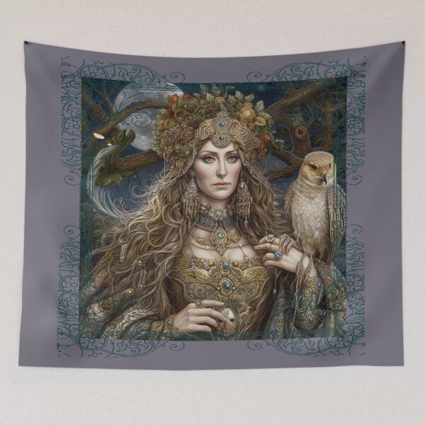 Item preview, Mystical Owl Goddess/Mother Gaia/Woodland Animal Protector designed and sold by Art.Fusion.Studio.