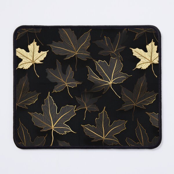 Item preview, Black maple leaf with golden outline designed and sold by Trendy-Artistry.