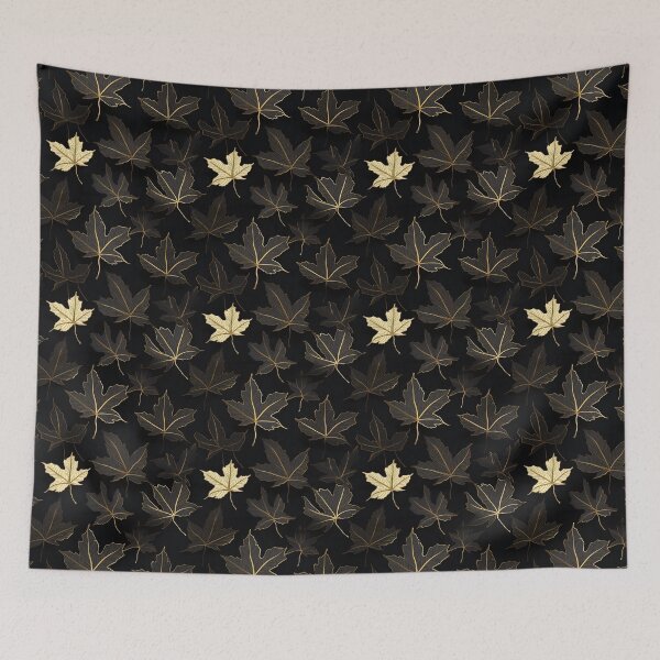 Item preview, Black maple leaf with golden outline  designed and sold by Trendy-Artistry.