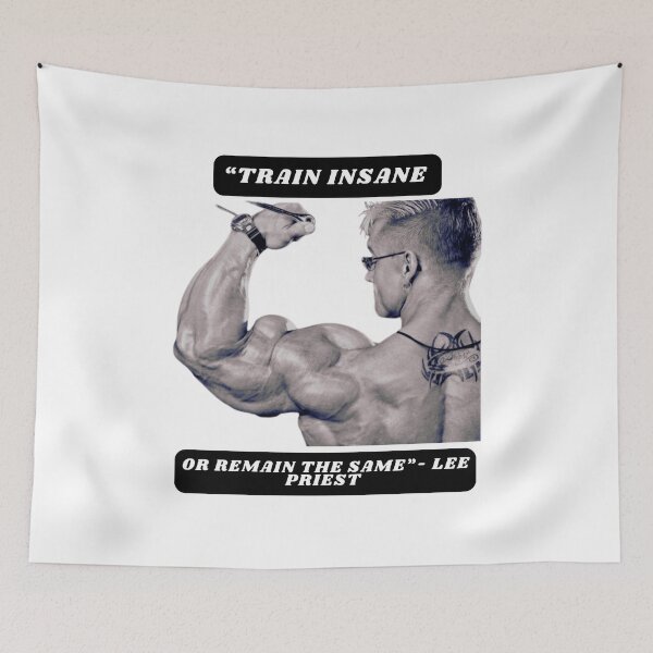 Item preview, "Train insane or remain the same"- Lee Priest designed and sold by STO1KA.