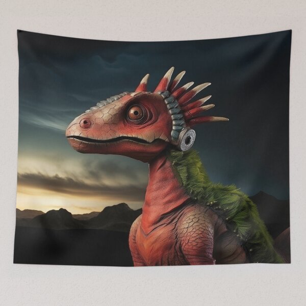 Item preview, Wild Red Velociraptor Green Fur Ridgeback designed and sold by Peter LOPEZ.