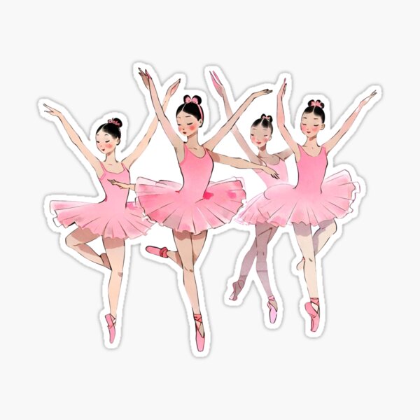 500 Autocollants Danse Ballet Roses Pour Filles - 8 Modèles De Ballerines, Cygnes, Fleurs, Pour Décoration