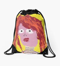 Fille - Martin Boisvert - Faces à flaques Drawstring Bag