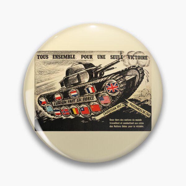 Item preview, French Allies World War Two Army Tank Propaganda Poster Art designed and sold by MilitaryMart.