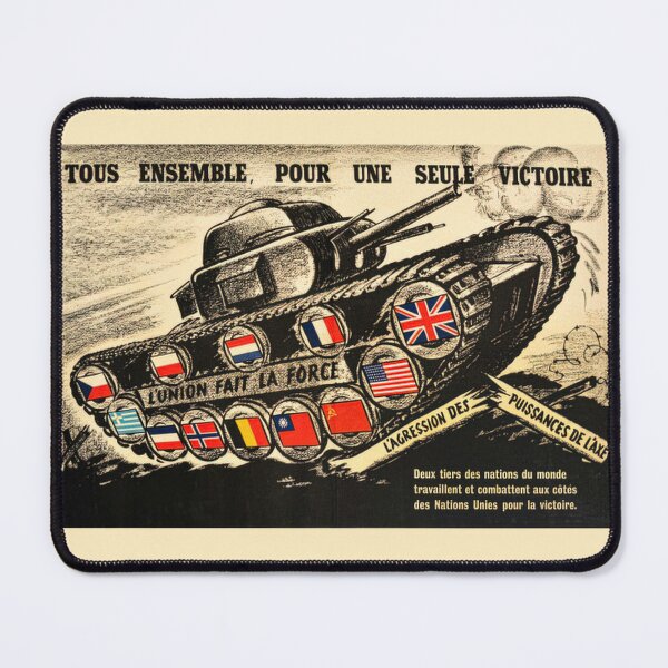 Item preview, French Allies World War Two Army Tank Propaganda Poster Art designed and sold by MilitaryMart.