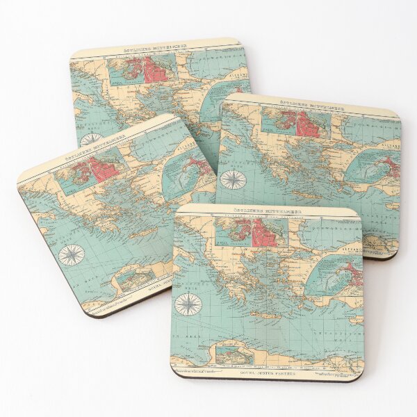 Item preview, Old Mediterranean Sea Peoples Sailing & Raiding Routes Map (1906) designed and sold by BravuraMedia.
