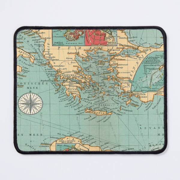 Item preview, Old Mediterranean Sea Peoples Sailing & Raiding Routes Map (1906) designed and sold by BravuraMedia.