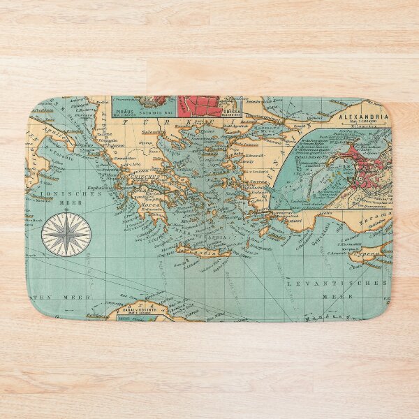 Item preview, Old Mediterranean Sea Peoples Sailing & Raiding Routes Map (1906) designed and sold by BravuraMedia.
