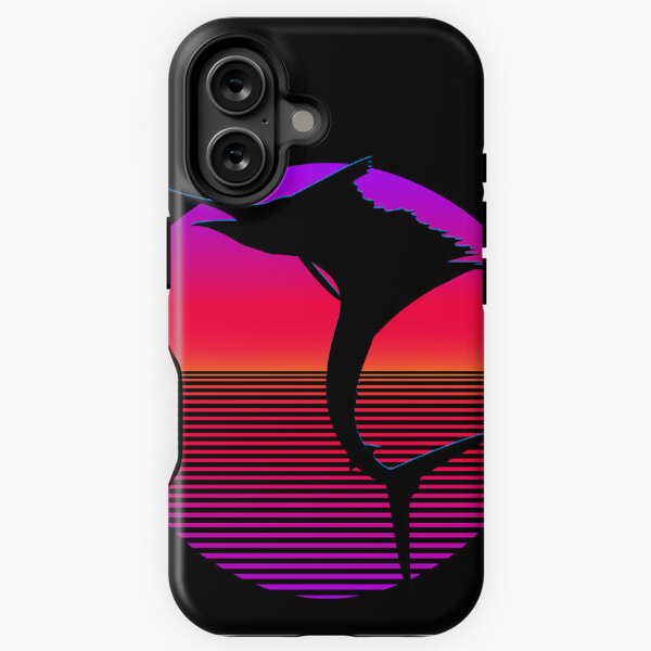 Vista previa del artículo con la obra «Arte retro con silueta de pez vela saltando», diseñado y vendido por Mary Tracy.
