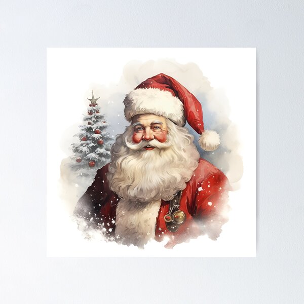 Item preview, classic christmas santa claus art print designed and sold by dcrc.