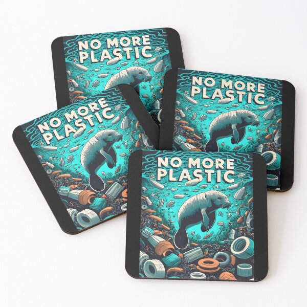 Item preview, No More Plastic - Save the Manatee designed and sold by SandbarTees.