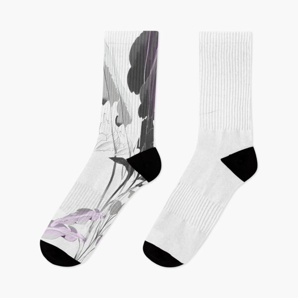 Item preview, Botanical Line Print with Lavender Accent Color designed and sold by AroidIsland.