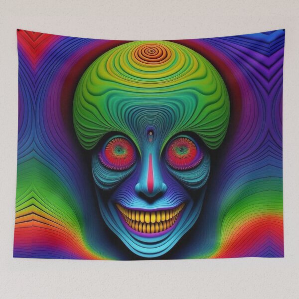 Item preview, Halloween rainbow skull on rainbow background designed and sold by JaroDesign2023.