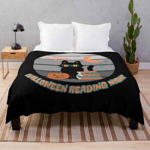 Item preview, Spooky Halloween Cat Reading Night designed and sold by SzymonC000zyArt.