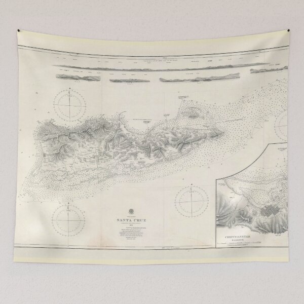 Item preview, Old St Croix Map (1903) Vintage Virgin Islands Isle Nautical Chart designed and sold by BravuraMedia.