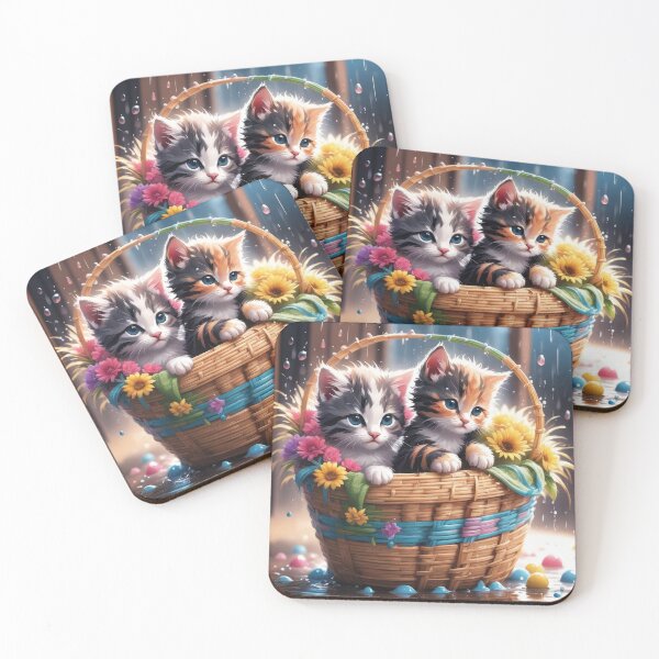 Item preview, kitten in the straw basket, in the basket, cute kitten  designed and sold by Bilisik.