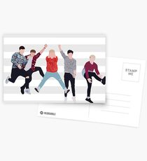 Boyband Stripes Postcards