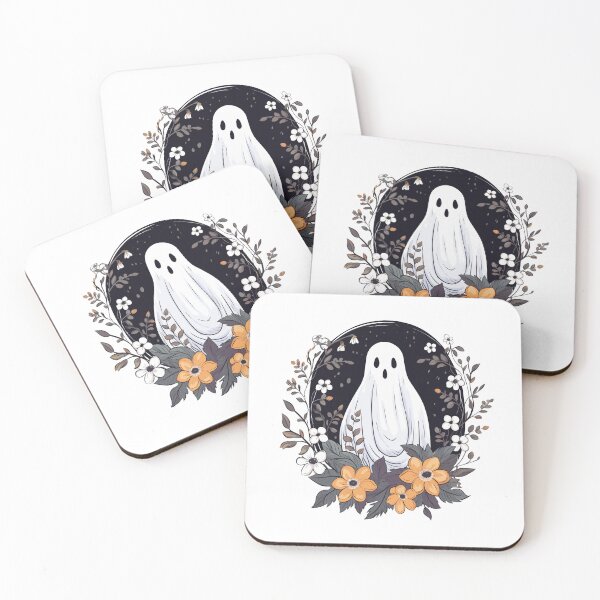 Item preview, Hand Drawn Halloween Spooky Ghost with Flowers - Halloween Design designed and sold by Just-Flowers.