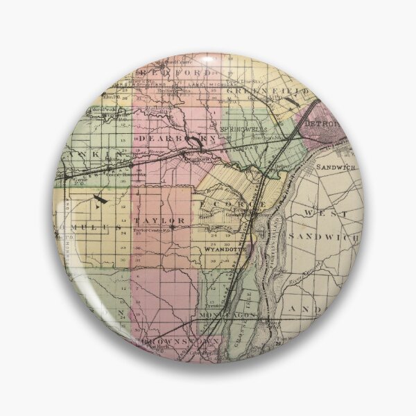 Item preview, Vintage Map of Wayne County MI (1873) designed and sold by BravuraMedia.