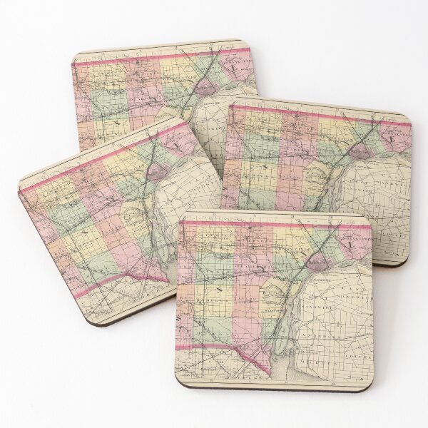 Item preview, Vintage Map of Wayne County MI (1873) designed and sold by BravuraMedia.