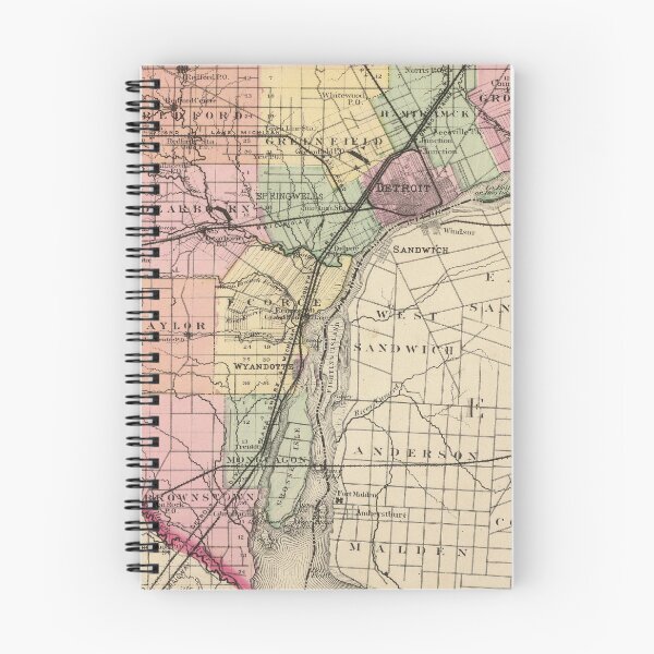 Item preview, Vintage Map of Wayne County MI (1873) designed and sold by BravuraMedia.