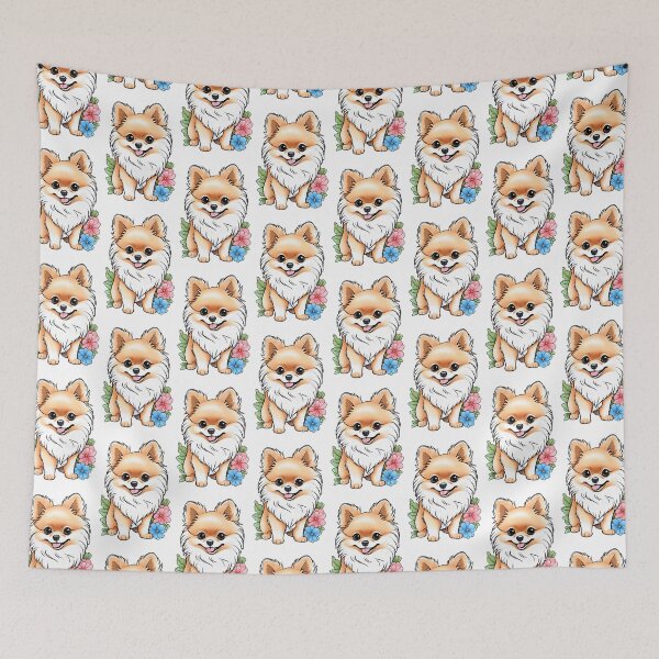 Item preview, Pomeranian with Flowers designed and sold by NaaEfdPublisher.