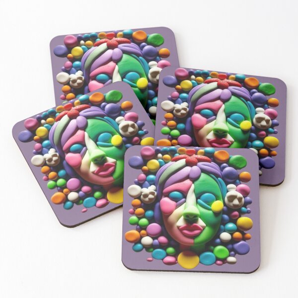 Item preview, Mask of a woman made of colored plasticine designed and sold by JaroDesign2023.