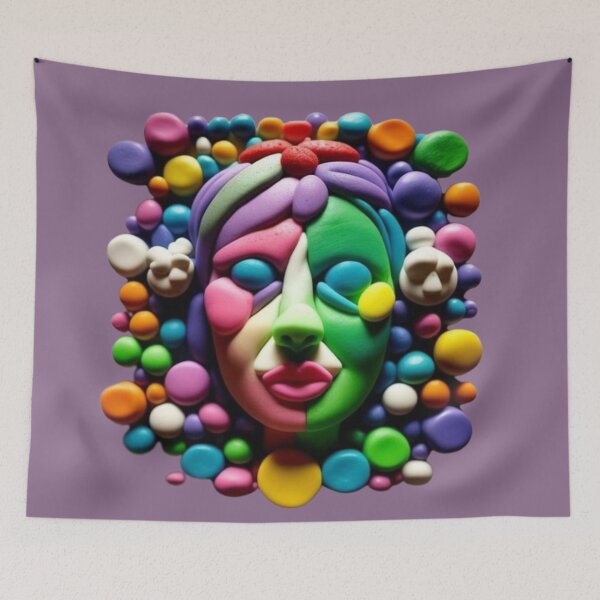 Item preview, Mask of a woman made of colored plasticine designed and sold by JaroDesign2023.