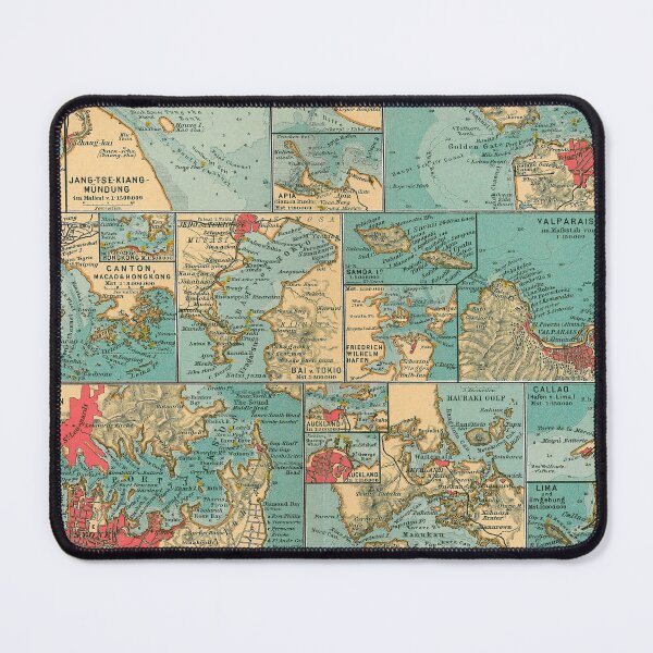 Item preview, Vintage Map of Pacific Ocean Seaports (1906) designed and sold by BravuraMedia.