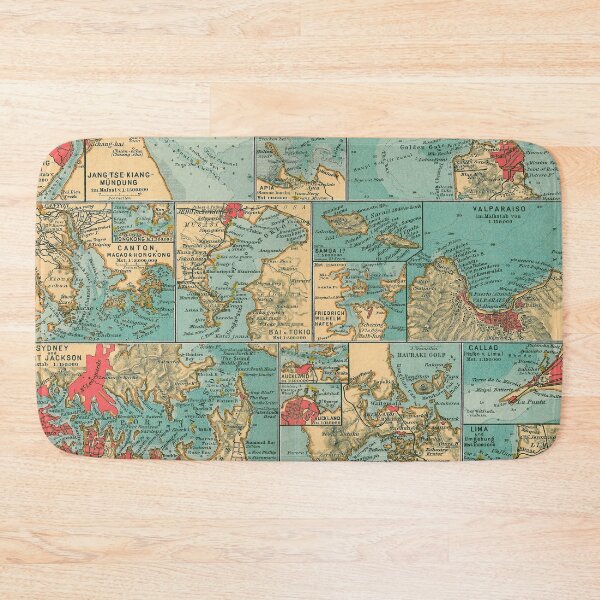 Item preview, Vintage Map of Pacific Ocean Seaports (1906) designed and sold by BravuraMedia.
