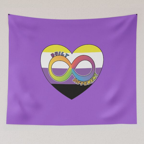 Item preview, Built Different | Neurodivergent + Non-Binary Pride designed and sold by Cryptid-Ohio.