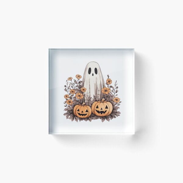 Artikelvorschau, Halloween gruseliger Cartoon-Geist mit Kürbissen – Halloween-Design entworfen und verkauft von Just-Flowers.