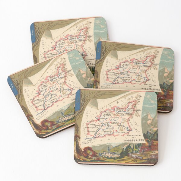 Item preview, Vintage Map of the French Alps (1890) designed and sold by BravuraMedia.