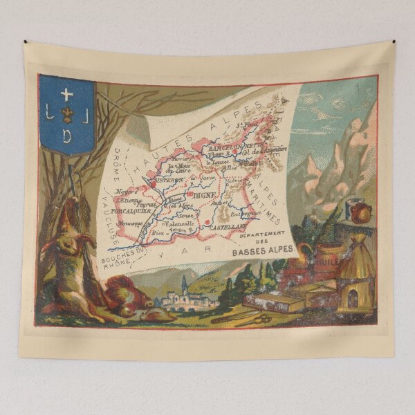 Item preview, Vintage Map of the French Alps (1890) designed and sold by BravuraMedia.